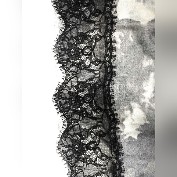 Scarf elegant with lace 49" W x 50" L - Picture 7 of 7